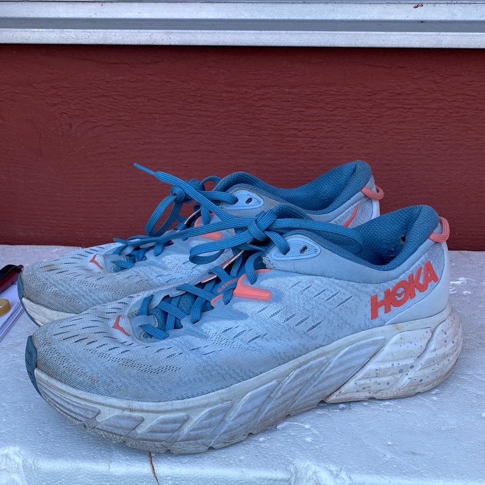 HOKA Gaviota 4 Womens Light Blue Orange Athletics Regular Blue Fog Size 9.5B